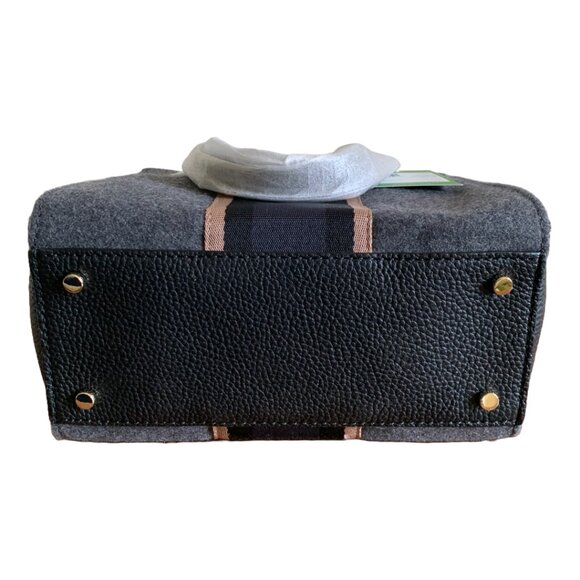 NWT KATE SPADE Charcoal Grey & Navy Jackson Street Small Hayden Satchel RARE - Picture 12 of 13